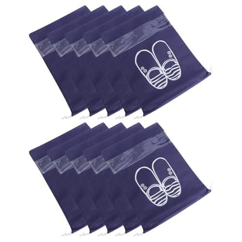 10Pcs Large Capacity Non-Woven Shoe Bags with Drawstring Closure