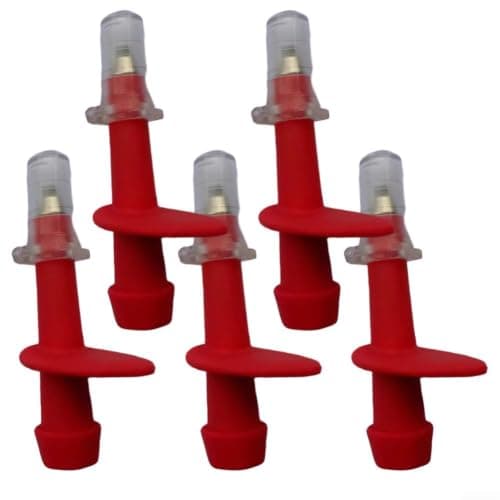 Dolvitrny Trekking Pole Tips Steel Tip Protectors Anti Slip Walking Rubber Feet Hiking Pole End Replacement Nordic Walking Ferrules for Outdoor Camping 5 Pack Red — view 3