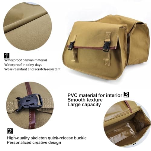 Leather Motorcycle Saddlebags – Hard Shell Side Storage Bags, Weatherproof Panniers | Lockable Design, Classic Look, Easy to Mount, Compatible with Cruiser, Touring, Sport Bikes, durabe Utility Gear — view 5