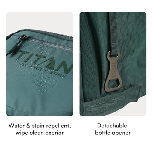Titan 30 Can Collapsible Backpack Cooler, Ice Walls, 2 Days Ice, Green — view 6
