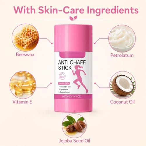 SHEBEEDO 2Pcs Anti Chafing Cream Stick, Anti Chafe Balm for Thighs, Feet & Underarms, Smooth Anti Friction Stick for Running, Cycling, Walking & Daily Skin Comfort, 40g*2 — view 2