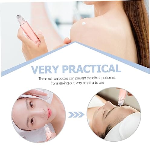 PACKOVE 12pcs 10ml Frosted Glass Roll on Bottles Refillable Perfume Essential Oil Bottles Portable Travel Storage Cosmetic with Rose Gold Caps — view 6