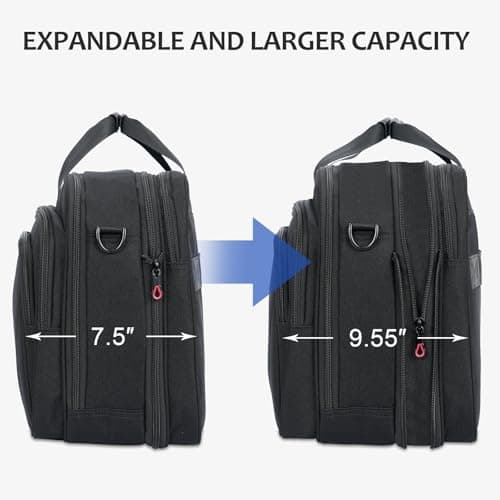 KROSER Laptop Bag Fits 17.3 Inch Laptop, Water Resistant Laptop Briefcase for Men Women Shoulder Bag Computer Bag with RFID Pockets Laptop Case for Work Travel Business School, Black — view 3