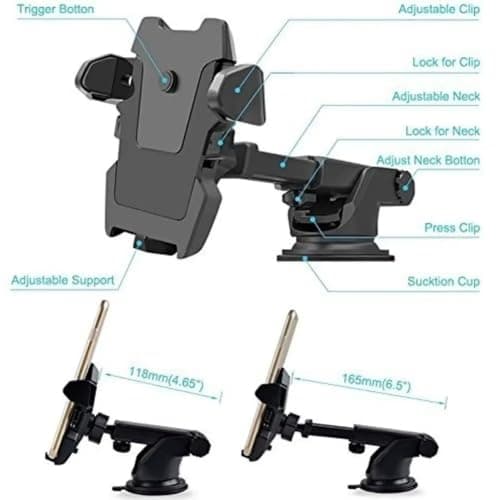 Universal Car Phone Holder with Suction Cup, 360° Rotation — view 5