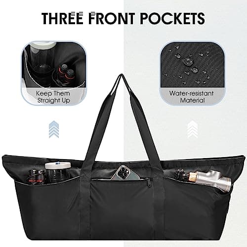 sportsnew Large Yoga Mat Bag for Women Gym Bag with Shoes Bag, Black — view 4