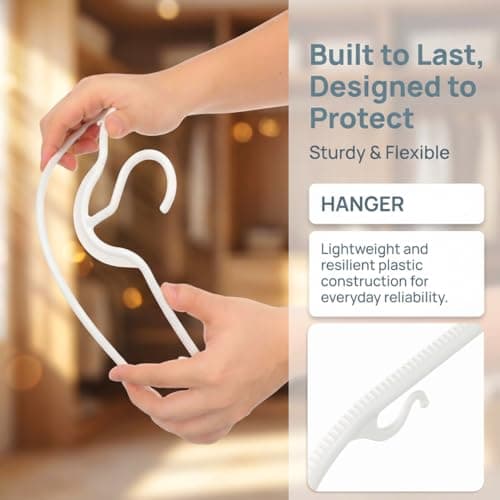 ibasenice 10 Pack White Short Neck Hangers, Non Slip Clothes Hangers — view 3