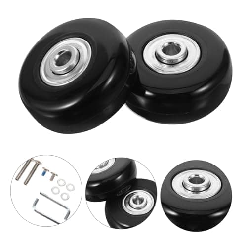 Luggage Wheel Replacement Kit 2pcs Metal Rubber Swivel Wheels — view 3