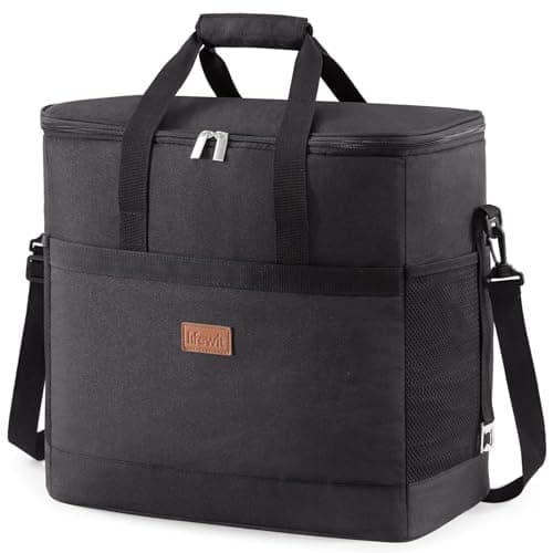 Lifewit Cooler Bag 60 Cans Collapsible and Insulated Large Lunch Bag Leakproof Soft Cooler Portable for Camping/BBQ/Family Outdoor Activities, Black