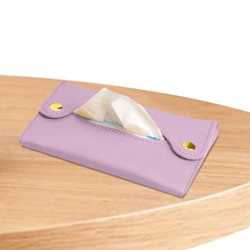 Generico Tissue Box Door - PU Leather Pocket Cover, Universal Paper Towel Cover, DIY Design | Compact Fabric Organizer for Car