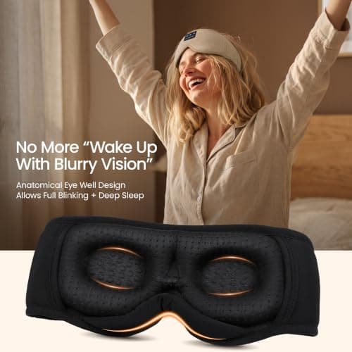 LC-dolida Bluetooth Sleep Mask Headphones, 3D Eye Mask with Headphones Bluetooth V5.4 Can Play 15Hrs Breathable Eye mask with Bluetooth Earphones for Travel,Nap Sleeping,Shift Work — view 5