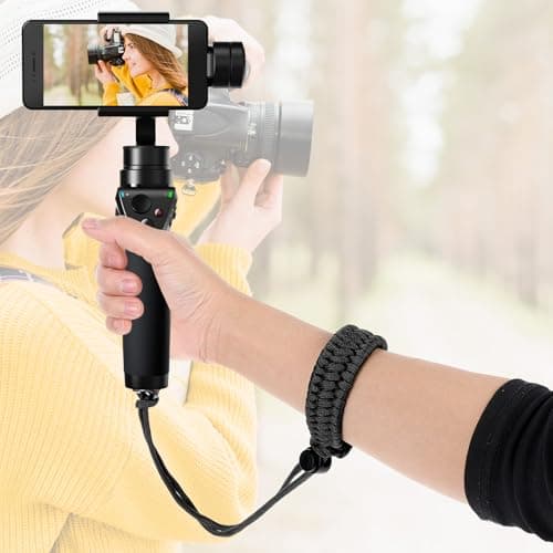Amaxiu Camera Wrist Strap with 1/4 Inch Screw, Adjustable Nylon Lanyard for Action Camera & 360 Cameras, Anti-Drop Hand Strap for Digital Cameras and Gimbals, Black — view 5