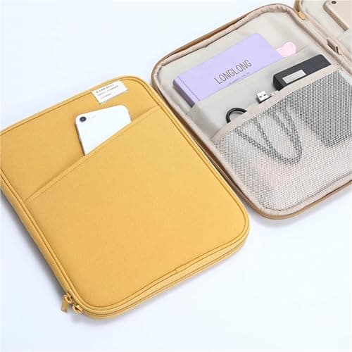 Tablet Bag For 9.7-11 13-14 Inch Laptop Sleeve Inner For Tablets Shockproof Case Pouch Cover For Travel(Yellow,9.7-11inch) — view 3