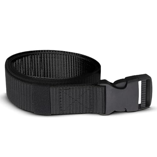 Trimming Shop Nylon Tactical Belt, Quick Release Plastic Buckle, Black