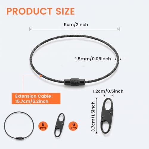 12Pcs Anti Theft Zipper Clips Double-Opening Backpack Zipper Locks, Black — view 2