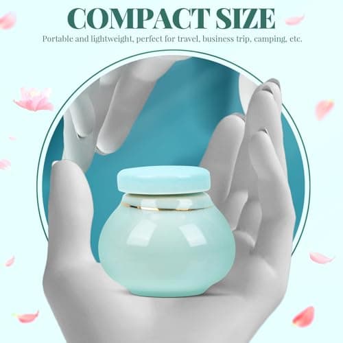 Ceramic Refillable Cream Jar Travel Sun Cream Jar Blue — view 3
