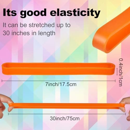 Outus 10pcs 7in Large Silicone Rubber Band, Rainbow, High Resilience — view 2