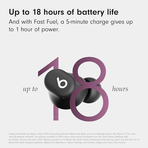 Beats Solo Buds — Wireless Bluetooth Earbuds | 18 Hours of Battery Life | Apple & Android Compatibility | Built-in Microphone - Matte Black — view 5
