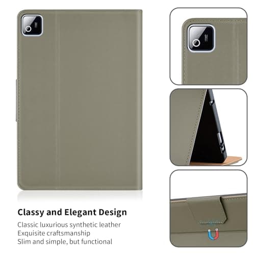Cicili Case for Xiaomi Pad 8 / Pad 8 Pro 2025 11.2 Inch/Xiaomi Pad 7/Pad 7 Pro 2024 Premium PU Leather Folio Cover with Pen Holder Protective Cover with Stand and Hand Strap, Auto Wake/Sleep, Khaki — view 6