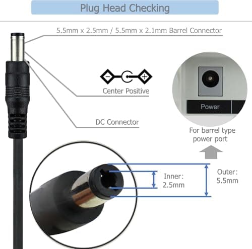 Cablerite Power Adapter for TP-Link Deco Mesh WiFi, 12V 2A, Compatible with S4, M3, M4, M5, M9, P9, X20, X55, X60, X68, XE75, X90, X4300 — view 6