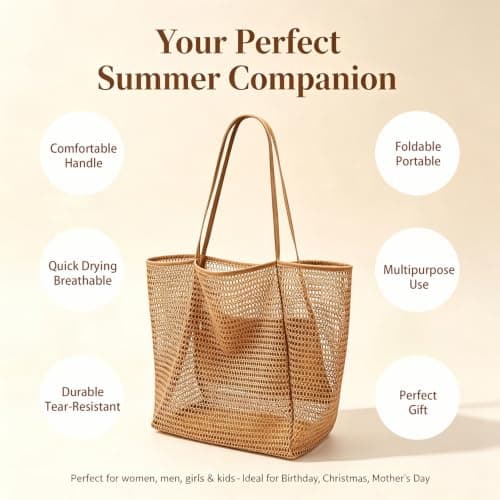 CCHONGCC Large Beach Tote Bag with Zip and Pockets for Women Holdall Carry on Bag Overnight Bag Weekend Bags Travel Bags for Women (Khaki) — view 3