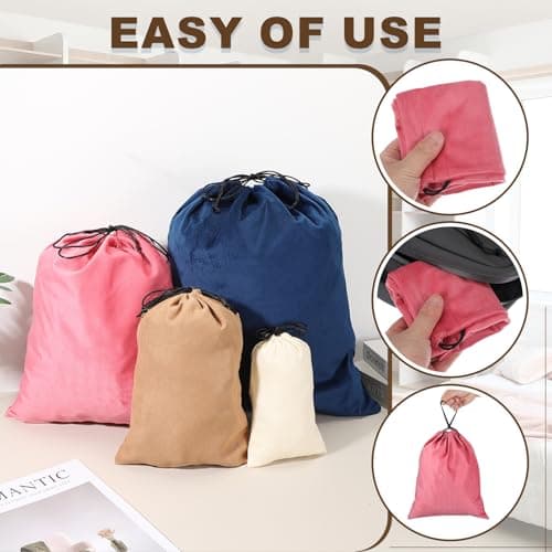 sourcing map 2 Pack Dust Bags for Handbags, 8.7x11.9" Cotton Drawstring Storage Pouch Bag Dust Cover Storage Bags for Purses Shoes Boots Daily Travel Storage, Khaki — view 5