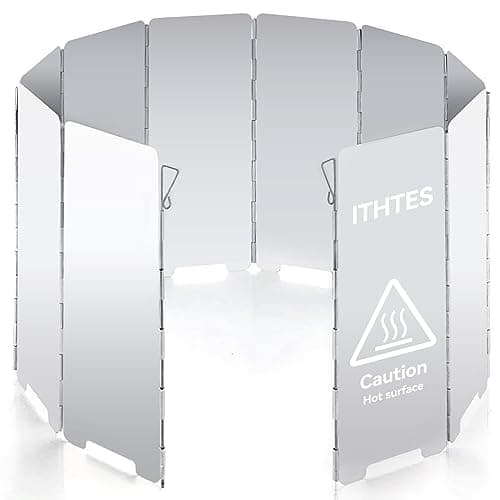 Ithyes camping stove windbreak outdoor camping accessories 10 plates wind screen foldable camping gas stove windshield cookware equipment