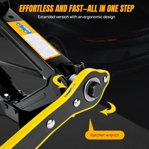 Labor-saving Car ScissorJack with Ratchet, 2Ton Heavy Duty Thickened Steel Scissor Jacks for Cars, Lifting Range:4.9“-16.1”, Universal Scissor Jack for Lifting Cars/SUV/Sedans Car Emergency Kit, Black — view 5