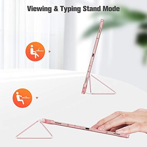FINTIE Case for Samsung Galaxy Tab S7 11'' 2020 SM-T870(Wi-Fi) SM-T875(LTE) with S Pen Holder, Lightweight SlimShell with Translucent Frosted Stand Back Cover, Auto Wake/Sleep, Rose Gold — view 4