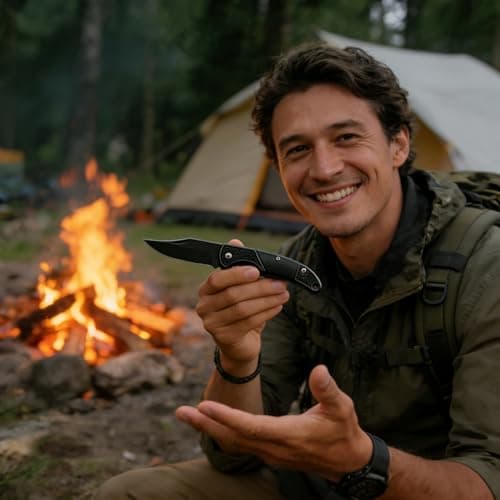 Stainless Steel Keychain, 2-in-1 Multi-Function Tool Portable Foldable Keyring, Cool Carabiner Keychain Pocket Keychain for Camping Hiking Fishing and Outdoor — view 4