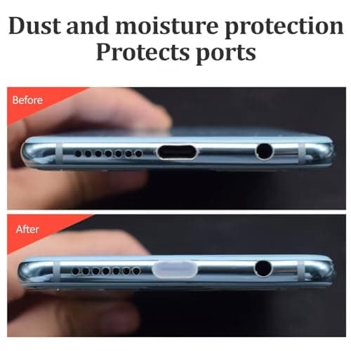 24pcs USB Type C Dust Plug Set, with Cleaning Brush, Transparent Silicone Type C Charging Port Cover, Anti-Dust Stopper Protector Universal Fit for All Type-C Phones, Tablets and Laptops — view 4