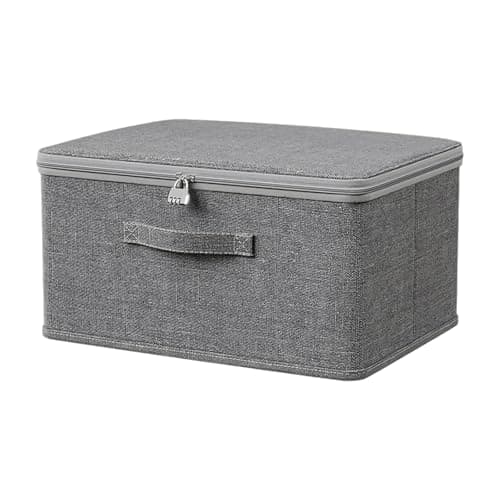 Storage Box with Lock, Storage Boxes With Lids Fabric,Combination Lock Box