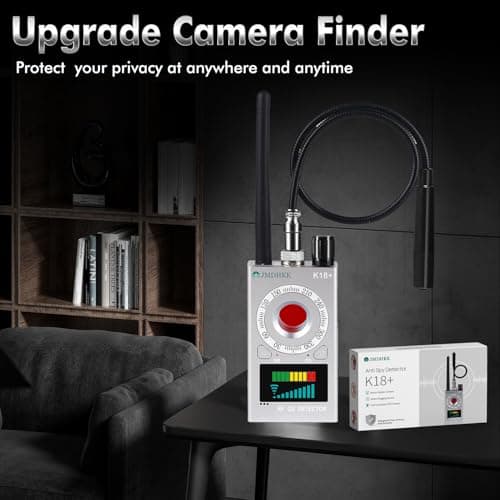 JMDHKK K18+ Hidden Camera Detector, Spy Camera Finder, Bug Detector, Magnetic Field Detector, Listening Device Detector – Privacy Protection Tool for Home, Office, Hotel, and Travel Security(Silver) — view 2