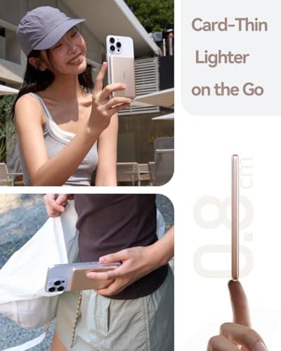 TORRAS MiniMag Slim Power Bank for MagSafe, 5000mAh Magnetic Battery Gold — view 3