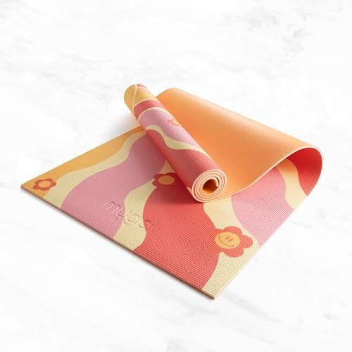 Myga Printed Yoga Mat - 6mm Thick Non-Slip Exercise Mat for Yoga, Pilates, Meditation and Fitness - Lightweight Travel Yoga Mat for Men and Women - Choice of Design (Groovy) — view 3
