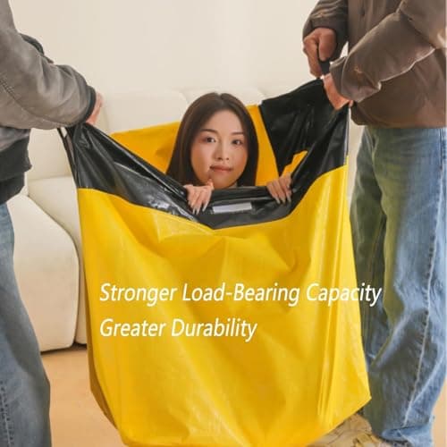 Extra Large Heavy-duty Moving & Storage Bags With Handles - Reusable, Foldable Comforter & Garment Carrier For Easy Transportation And Organization Orange 140L (20 × 16 × 28 in) — view 3