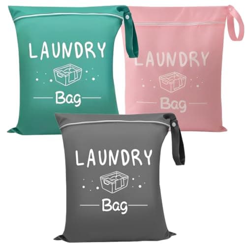 3-Pack Travel Laundry Bags, Waterproof Wet Bags for Clothes