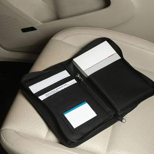 YDHfdc Car Document Holder Glove Box Organiser A5 Document Holder Multi-Pocket Oxford Fabric Document Organiser with Zipper for Glove Box,Registration,Driving Licence,Insurance,Manuals — view 5
