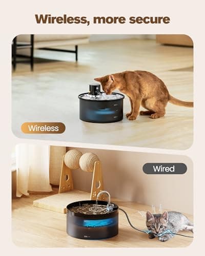 Wireless Cat Water Fountain for Drinking: Battery Operated Cat Fountain — view 2