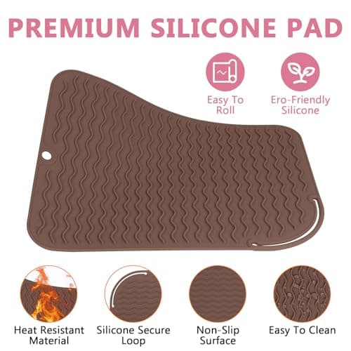 WRORUNER Plus Size Silicone Heat Proof Mat for Hair Straighteners — view 4