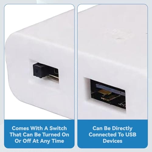 1 Pcs Battery Case Box with USB Port, 3 X AA Battery Power Bank, Battery Holder Case with On/Off Switch Cover for 4.5V LED Strip Lights, Fairy String Lights and Christmas Decorations (White) — view 3