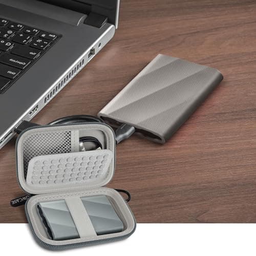 GWCASE for Samsung T9/T7/T7 Shield SSD Case, Anti-Shock, Grey — view 3