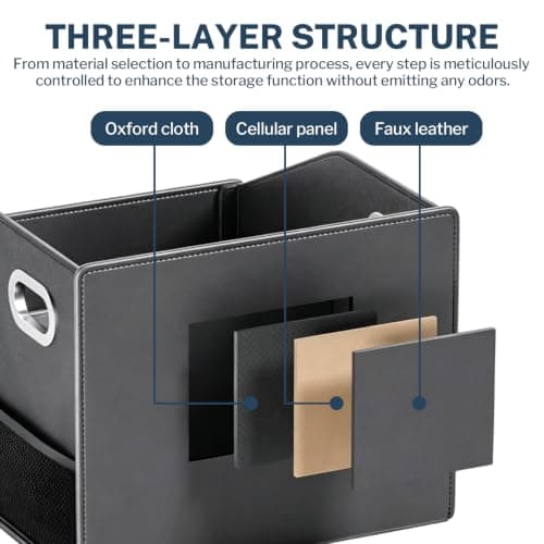 Leather Car Boot Organiser, Foldable Car Boot Organizer Upgraded Auto Trunk — view 3