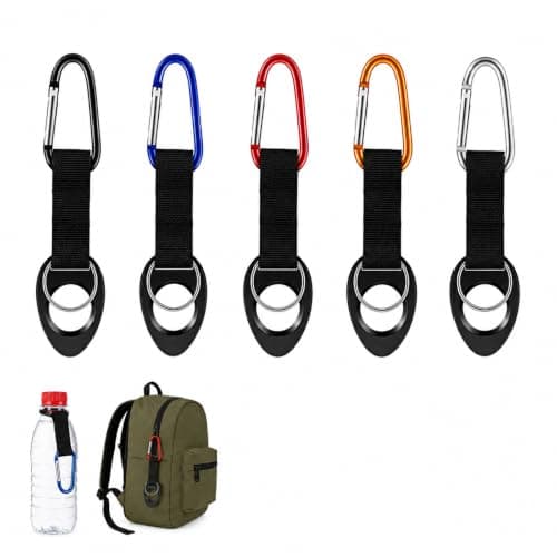 Hpmjz 5 Pack Water Bottle Holder Silicone Water Bottle Hook Carabiner Clip