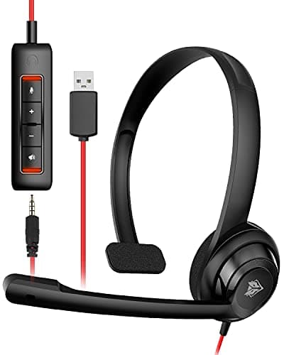 NUBWO HW02 USB Headset with Microphone Noise Cancelling & in-line Control — view 2