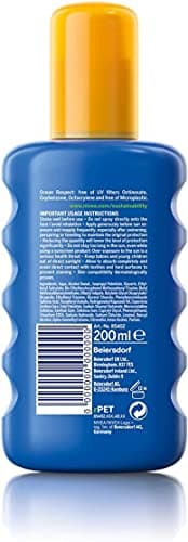 NIVEA Sun Protect & Moisture Sun Spray SPF 30 (200 ml), Moisturising Suncream Spray with SPF 30, Advanced Sunscreen Providing Immediate, Effective UVA + UVB Protection (Pack of 3) — view 2