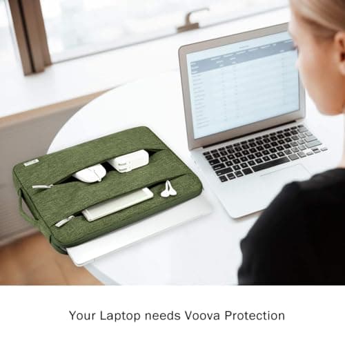 Voova Laptop Sleeve 15.6 Inch, Laptop Case for MacBook Pro 16, Army Green — view 3