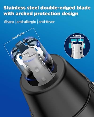Nose Hair Trimmer for Men,3 in 1 USB Nose Trimmer with LED Display,Painless Dual Edge Blades Nasal Hair Trimmers for Men,Eyebrow Razor Scissors,Ear Facial Hair Remover,IPX7 Waterproof,Easy Cleansing — view 4