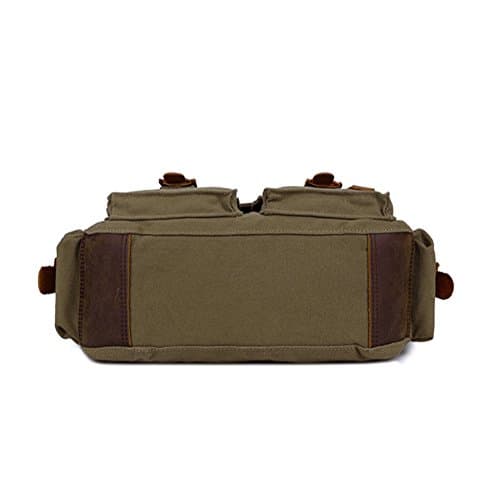 Jonon Vintage Military Men Canvas Messenger Bag for 13.3-17"Laptop (Size 13.3", Green) — view 5