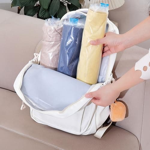 5 pack Vacuum Storage Bags With Zipper, Space Saver Bags Household clothing storage bag Transparent - hand roll bag, Compression for Comforters and Blankets, Sealer Clothes Storage (35 * 50cm) — view 6