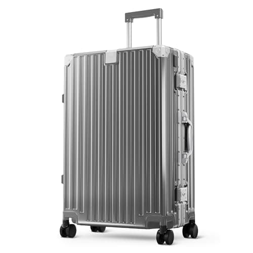 ALPHA CAMP Suitcase Luggage Hard Shell with Wheels PC Aluminium 24 Inch